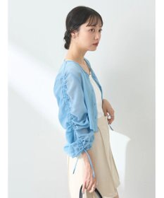 earth music&ecology キラキラシアーギャザーシャツ