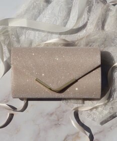 Tiaclasse V字プレート付きラメパーティーバッグ