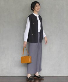 J.PRESS LADIES L 【洗える】T/Rウォッシャブルギャバ ワイド パンツ