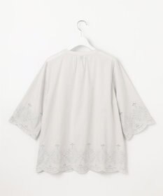 J.PRESS LADIES 【洗える】セルロースライト刺繍 ピンタック ブラウス