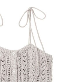 earth music&ecology 【予約】透かし編みニットキャミビスチェ