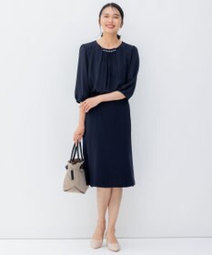 23区 【洗える】エアリーコンビジャージー パールモチーフ カットソー