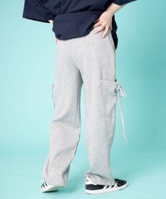 WEGO 【ウエストゴム】リボンカーゴスウェットパンツ