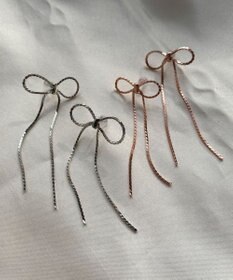 WEGO Lチェーンリボンピアス