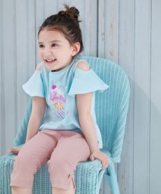 ANY KIDS 接触冷感 しろくま オフショルダー Tシャツ