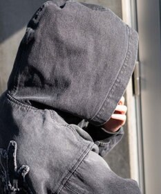 WEGO ヴィンテージウォッシュショートフードブルゾン