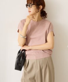 AMERICAN HOLIC 【WEB限定】接触冷感ラメフレンチスリーブニットプルオーバー
