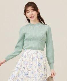 ANY SIS L 【アンサンブル対応】バイカラーリブ ニット