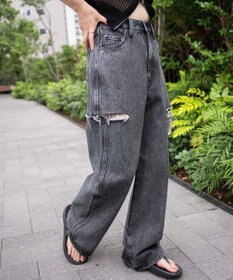 WEGO サイドスリットデニムストレートパンツ