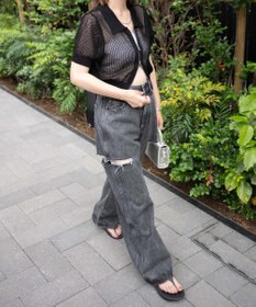 WEGO サイドスリットデニムストレートパンツ