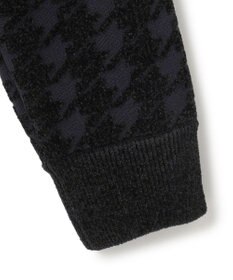 ICB L 【洗える】ハウンドトゥースパターン Vネックカーディガン