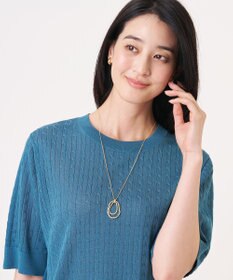 J.PRESS LADIES ダブルリングワントップ ネックレス ゴールド系