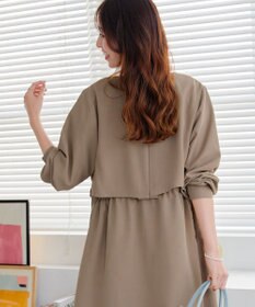 Tiaclasse 【洗える】タックヨーク着流しパフスリ－ブコート