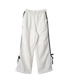 WEGO 【ウエストゴム】ラインリボンデザインナイロンバンツ