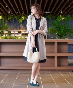 Tiaclasse 【洗える】タックヨーク着流しパフスリ－ブコート