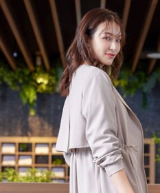 Tiaclasse 【洗える】タックヨーク着流しパフスリ－ブコート