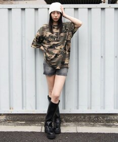 WEGO 【ユニセックス着用ITEM/MLサイズ展開】ブリーチダメージアップリケT（SS）