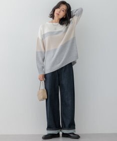 23区 S 【Oggi1月号掲載/洗える】ウールカシミヤ カラーブロック ニット