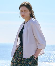 J.PRESS LADIES L BREEZE COOL トロ ノーカラー ブルゾン グレー系