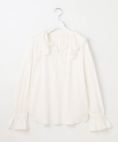 23区 【SLOW/一部店舗限定】テンセルコットンジョーゼット フリル ブラウス