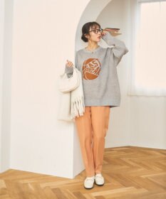 WEGO 【新色追加/ユニセックス着用ITEM/SMLサイズ展開】ジャガードグラフィックプルオーバー（LS）