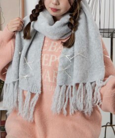 WEGO リボン付きニットストール