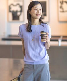 J.PRESS LADIES S 【洗える】レーヨンエリートストレッチ フレンチスリーブ ニット