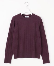 J.PRESS LADIES 【洗える】WOOL BLEND AIR ケーブル ニット