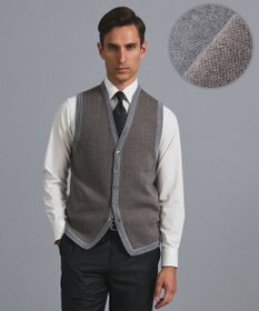 GOTAIRIKU 体温調整に【洗える/チクチクしにくい/ピリングしにくい】イタリア糸 ハイゲージ ベスト_WOOL100%