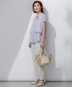 23区 S 【撥水加工/洗える】シアーナイロンツイル レイヤード ブラウス