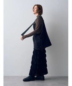 YECCA VECCA ティアードフリルラメニットスカート