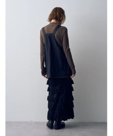 YECCA VECCA ティアードフリルラメニットスカート