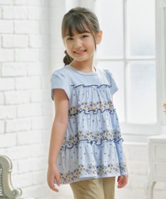 組曲 KIDS 【150-160㎝】ティアードフラワー チュニック