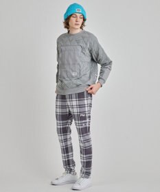 PW CIRCULUS 【MEN】チェック柄 スエードライクテーパードパンツ