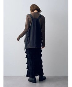 YECCA VECCA ティアードフリルラメニットスカート