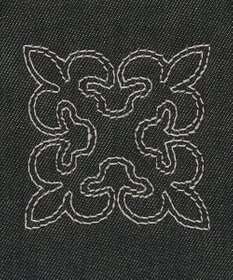 russet 【刺繍モノグラム】デニム2WAYミニボストンバッグ(CE-1773)