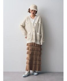 YECCA VECCA ティアードフリルラメニットスカート