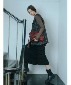 YECCA VECCA ティアードフリルラメニットスカート