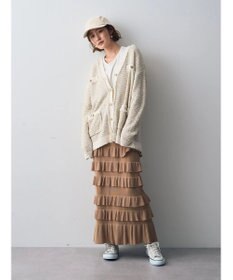 YECCA VECCA ティアードフリルラメニットスカート