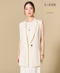 BEIGE， 【L-size】CAROLE / リネンライク ノースリーブジレジャケット