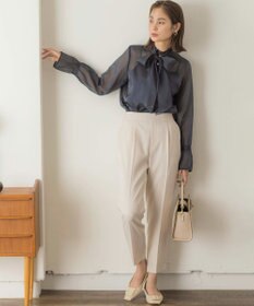 組曲 【美シルエット・ストレッチ・シワになりにくい】オシャクロス テーパードパンツ