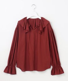 23区 【SLOW/一部店舗限定】テンセルコットンジョーゼット フリル ブラウス
