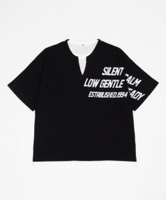 WEGO 【ユニセックス着用ITEM/MLサイズ展開】キーネックフェイクレイヤードグラフィックT（SS）