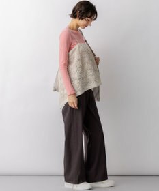 23区 リネンレーヨンストレッチ ワイドパンツ