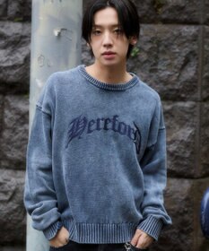 WEGO ブリーチニットグラフィックプルオーバー