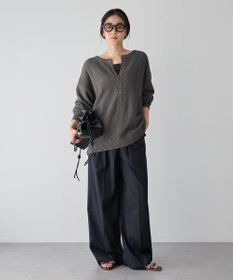 YECCA VECCA 2wayヘンリーネックルーズニット