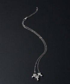 WEGO M立体モチーフ3連ネックレス