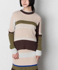 TRICOTE ボーダーリブセーター