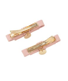 Maison de FLEUR 【2個セット】フェイクレザーリボンクリップセット