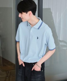 WEGO 【ユニセックス着用ITEM/SMLサイズ展開】別注USPOLOラインポロシャツ